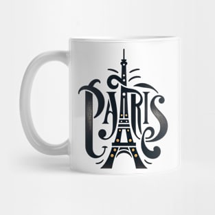 Paris Elegance Typographic Art Mug